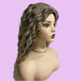 Long Ombre Blonde Latina Curly Wave Wig with Dark Root
